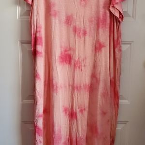 Peach Tie Dye Maxi Dress